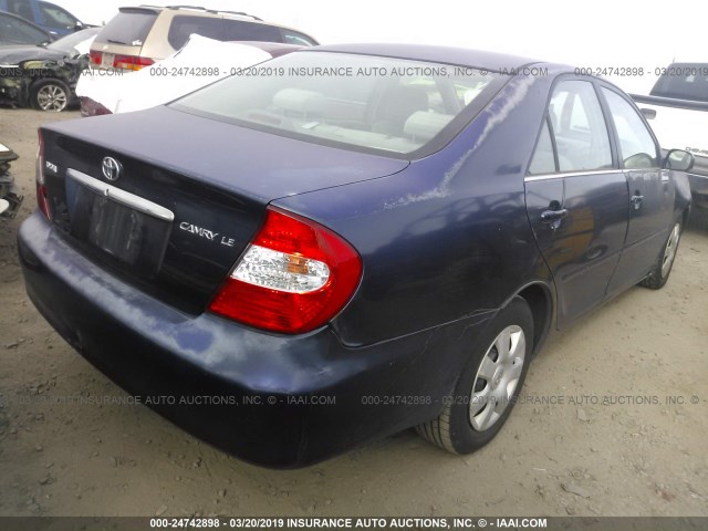 4T1BE32K84U363246 - 2004 TOYOTA CAMRY LE/XLE/SE BLUE photo 4