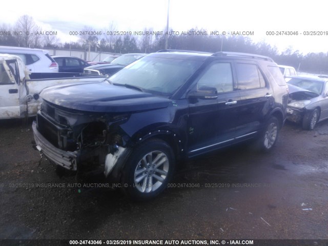 1FM5K7D82DGA96117 - 2013 FORD EXPLORER XLT BLACK photo 2