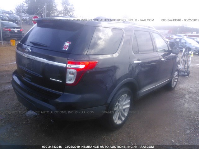 1FM5K7D82DGA96117 - 2013 FORD EXPLORER XLT BLACK photo 4