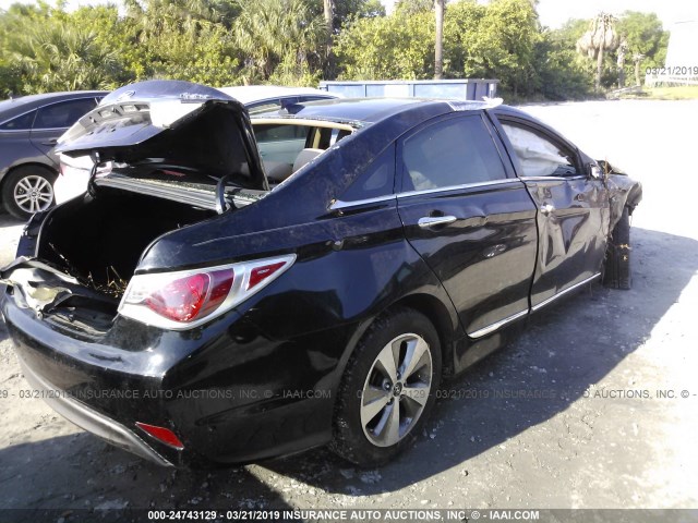 KMHEC4A42CA054397 - 2012 HYUNDAI SONATA HYBRID BLACK photo 4