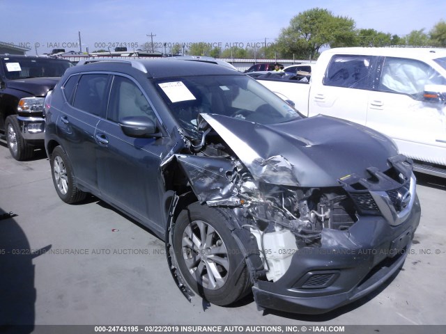 KNMAT2MT4FP546098 - 2015 NISSAN ROGUE S/SL/SV GRAY photo 1