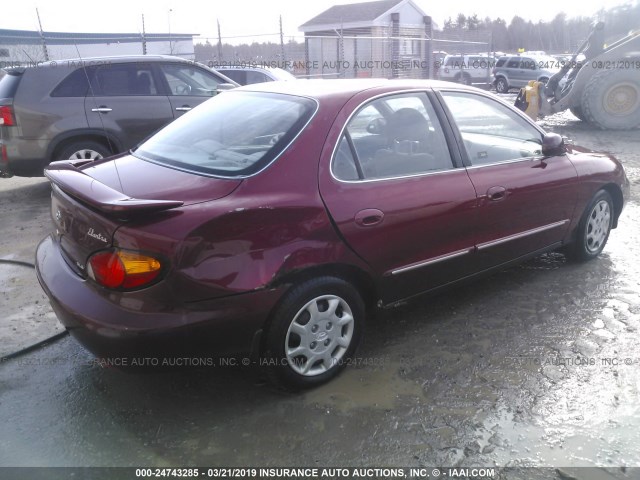 KMHJF35F7YU966850 - 2000 HYUNDAI ELANTRA GLS MAROON photo 4