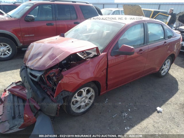 1FAHP36N89W152465 - 2009 FORD FOCUS SES RED photo 2