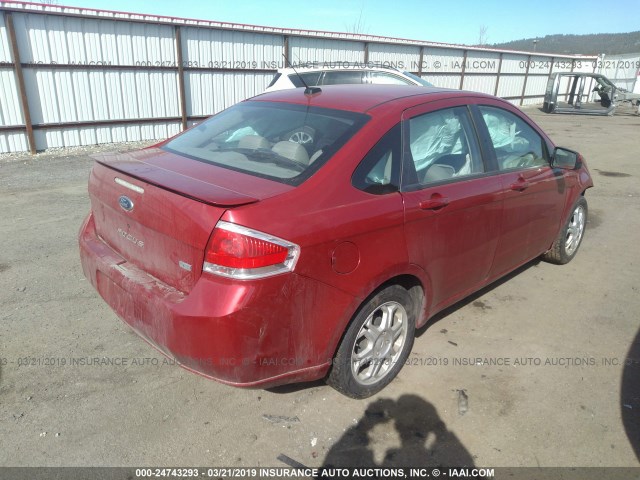 1FAHP36N89W152465 - 2009 FORD FOCUS SES RED photo 4