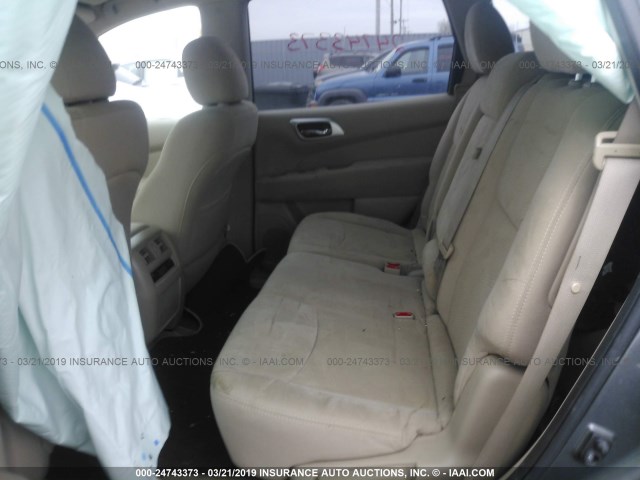 5N1AR2MM4FC604320 - 2015 NISSAN PATHFINDER S/SV/SL/PLATINUM GRAY photo 8