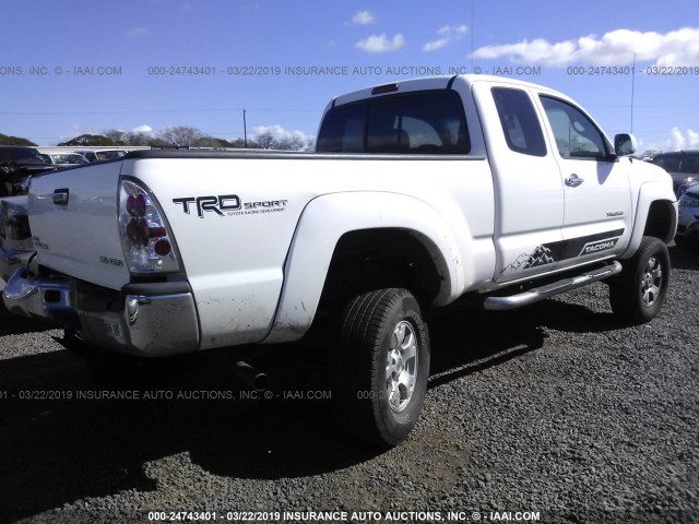 5TETU62N88Z474285 - 2008 TOYOTA TACOMA PRERUNNER ACCESS CAB WHITE photo 4