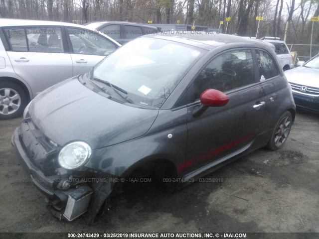 3C3CFFFH3ET167155 - 2014 FIAT 500 ABARTH GRAY photo 2