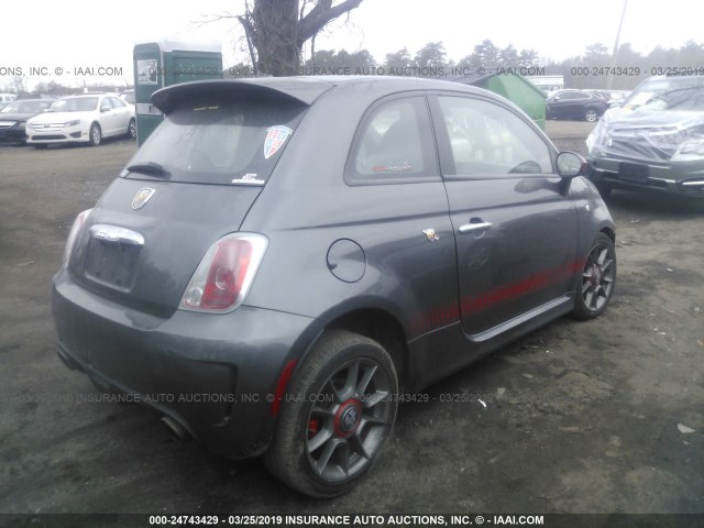 3C3CFFFH3ET167155 - 2014 FIAT 500 ABARTH GRAY photo 4