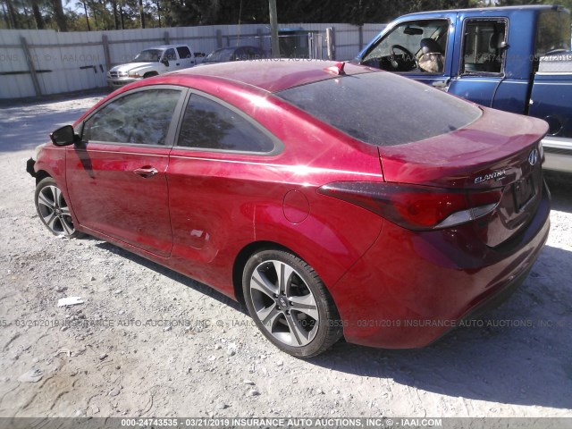 KMHDH6AH1EU024983 - 2014 HYUNDAI ELANTRA COUPE GS/SE RED photo 3