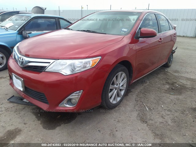 4T1BF1FKXDU686080 - 2013 TOYOTA CAMRY L/SE/LE/XLE RED photo 2