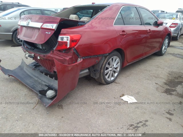 4T1BF1FKXDU686080 - 2013 TOYOTA CAMRY L/SE/LE/XLE RED photo 4