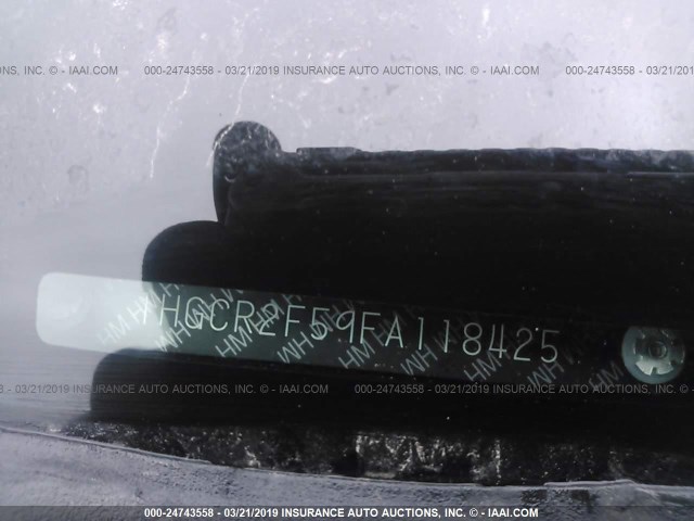 1HGCR2F59FA118425 - 2015 HONDA ACCORD SPORT შავი ფოტო 9