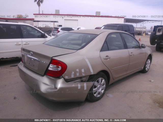 4T1BE32K52U106932 - 2002 TOYOTA CAMRY LE/XLE/SE GOLD photo 4
