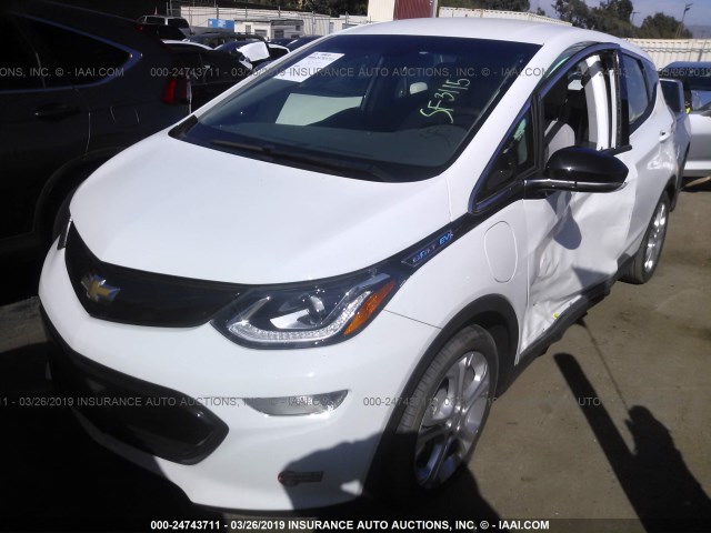 1G1FW6S09J4113201 - 2018 CHEVROLET BOLT EV LT WHITE photo 2