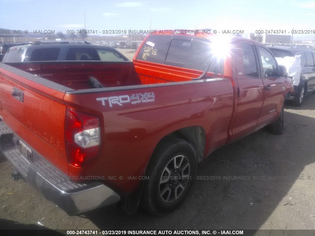 5TFUY5F16GX573543 - 2016 TOYOTA TUNDRA DOUBLE CAB SR/SR5 ORANGE photo 4