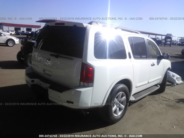 5N1AA0NDXCN606177 - 2012 NISSAN ARMADA SV/SL/PLATINUM WHITE photo 4