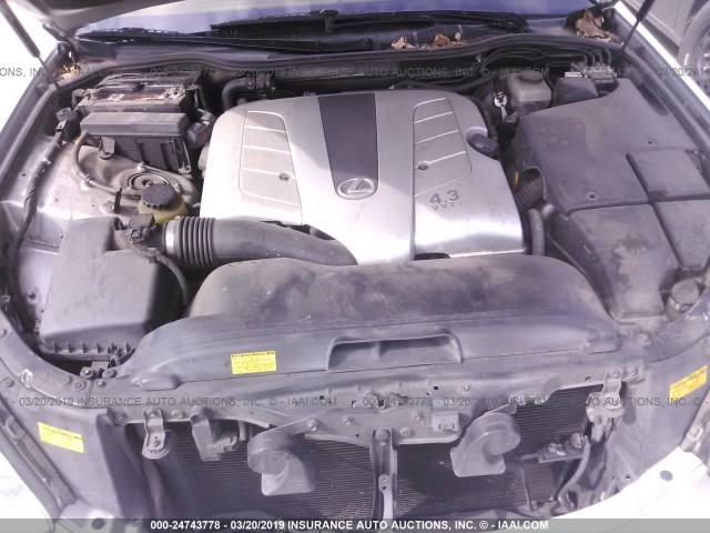 JTHBN36F565050572 - 2006 LEXUS LS 430 ვერცხლისფერი ფოტო 10