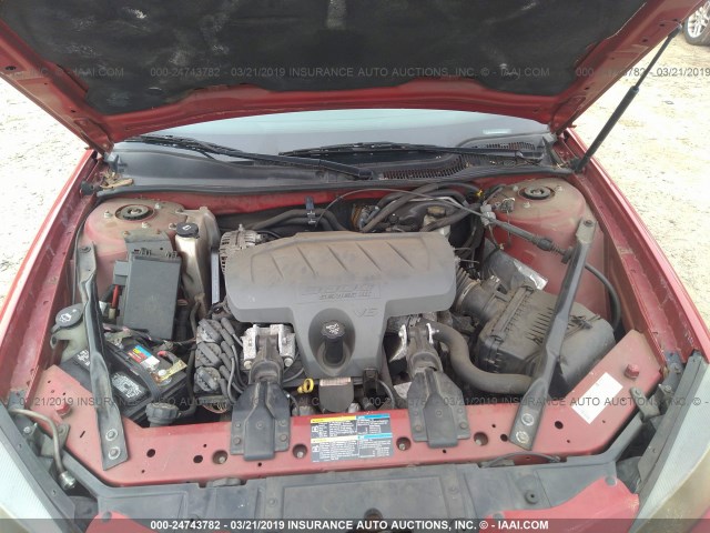 2G2WP552X81173199 - 2008 PONTIAC GRAND PRIX RED photo 10