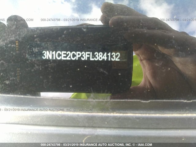 3N1CE2CP3FL384132 - 2015 NISSAN VERSA NOTE S/S PLUS/SV/SL/SR BLACK photo 9