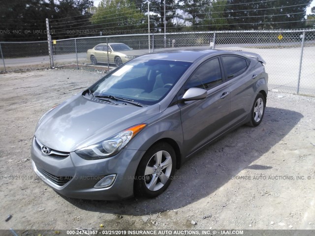 5NPDH4AE7DH275952 - 2013 HYUNDAI ELANTRA GLS/LIMITED GRAY photo 2