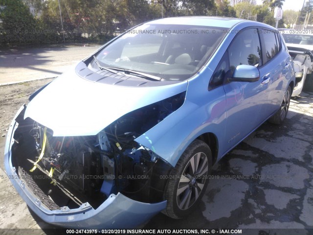 1N4AZ0CP1DC411663 - 2013 NISSAN LEAF S/SV/SL BLUE photo 2