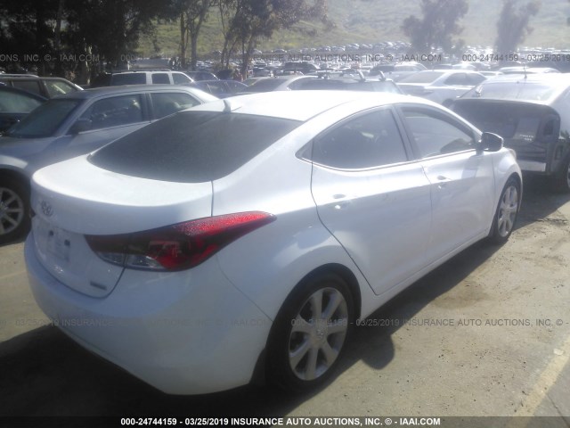 5NPDH4AE0DH431538 - 2013 HYUNDAI ELANTRA GLS/LIMITED WHITE photo 4