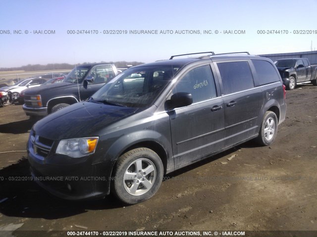 2D4RN5DG8BR660375 - 2011 DODGE GRAND CARAVAN CREW GRAY photo 2