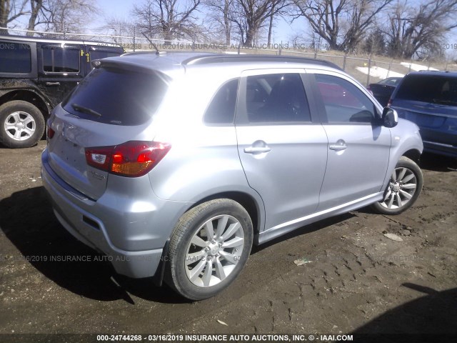 JA4AR4AU1BZ012945 - 2011 MITSUBISHI OUTLANDER SPORT SE SILVER photo 4