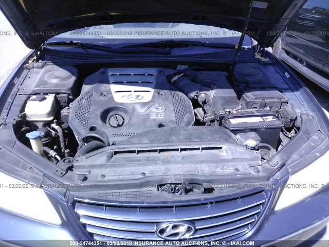 KMHFC46F68A272798 - 2008 HYUNDAI AZERA SE/LIMITED BLUE photo 10