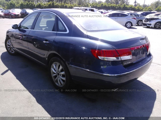 KMHFC46F68A272798 - 2008 HYUNDAI AZERA SE/LIMITED BLUE photo 3