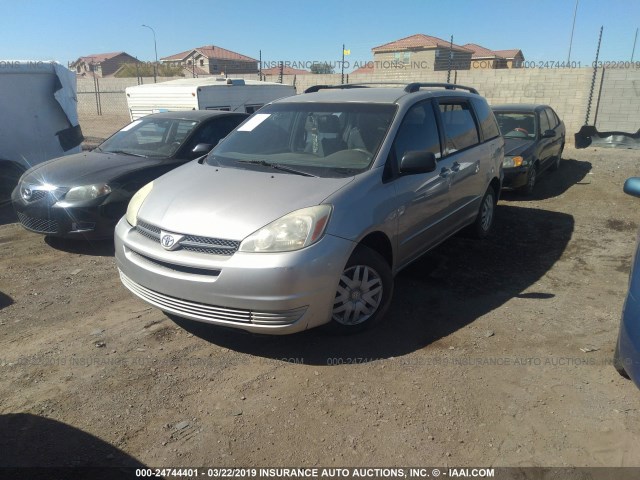 5TDZA23C35S306894 - 2005 TOYOTA SIENNA CE/LE SILVER photo 2