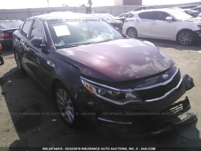 5XXGT4L34JG274174 - 2018 KIA OPTIMA LX/S MAROON photo 1