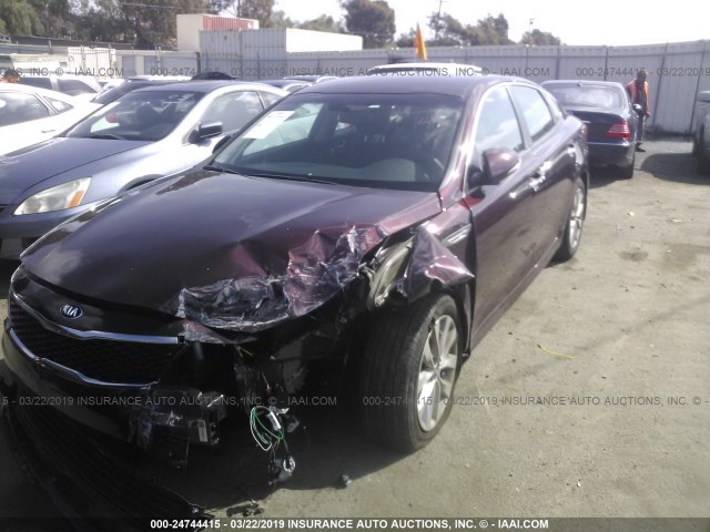 5XXGT4L34JG274174 - 2018 KIA OPTIMA LX/S MAROON photo 2