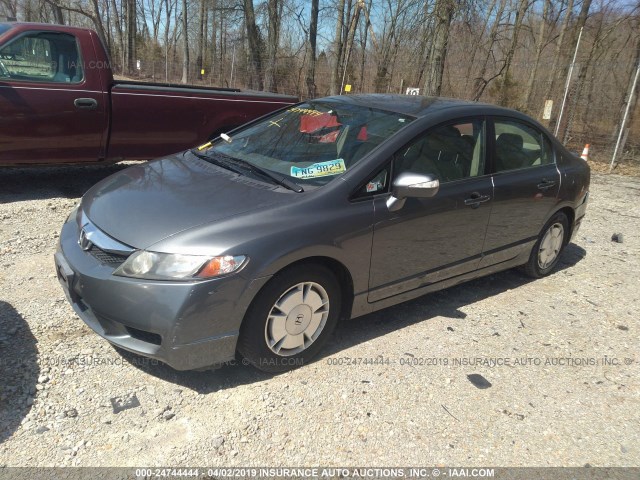 JHMFA36279S005827 - 2009 HONDA CIVIC HYBRID GRAY photo 2