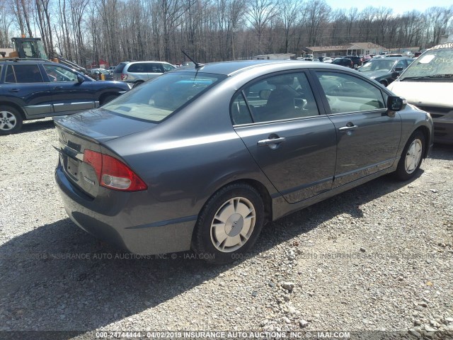 JHMFA36279S005827 - 2009 HONDA CIVIC HYBRID GRAY photo 4