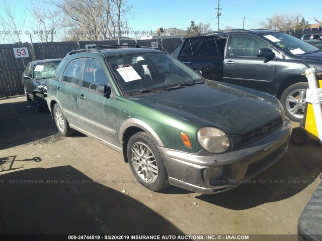 JF1GG68512H831112 - 2002 SUBARU IMPREZA OUTBACK SPORT GREEN photo 1