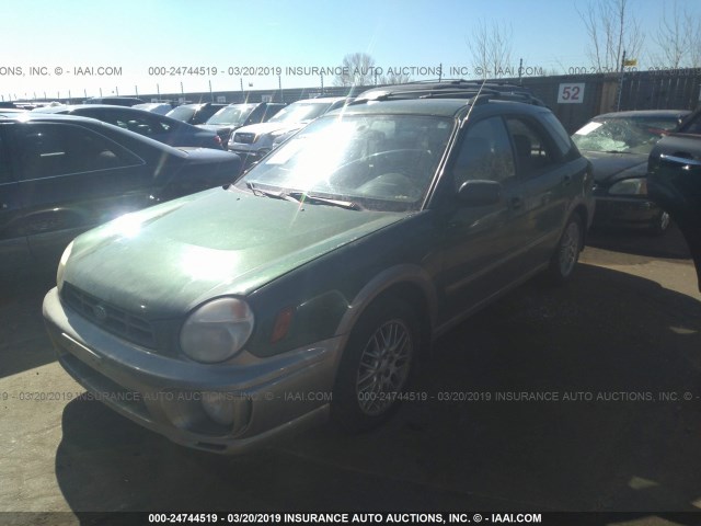 JF1GG68512H831112 - 2002 SUBARU IMPREZA OUTBACK SPORT GREEN photo 2