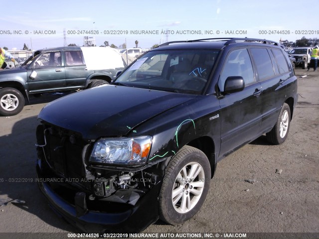 JTEDW21A960009867 - 2006 TOYOTA HIGHLANDER HYBRID BLACK photo 2