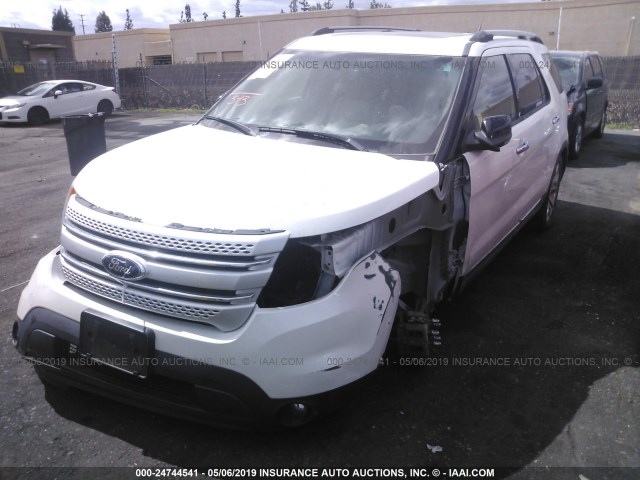 1FM5K7D88DGA30817 - 2013 FORD EXPLORER XLT WHITE photo 2