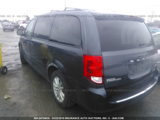 2C4RDGCG1ER237770 - 2014 DODGE GRAND CARAVAN SXT Dark Blue photo 3