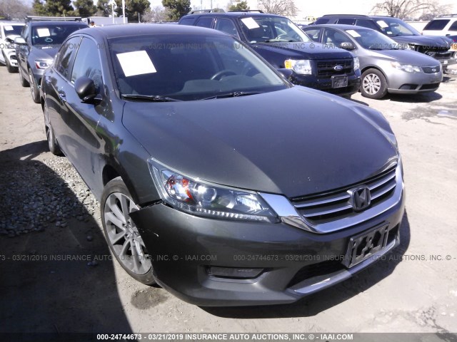 1HGCR2F55EA243839 - 2014 HONDA ACCORD SPORT GRAY photo 1