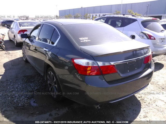 1HGCR2F55EA243839 - 2014 HONDA ACCORD SPORT GRAY photo 3