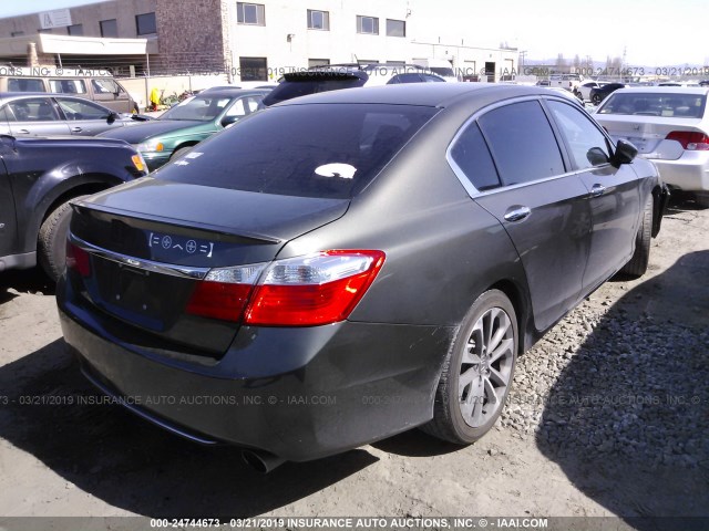 1HGCR2F55EA243839 - 2014 HONDA ACCORD SPORT GRAY photo 4