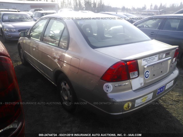 JHMES966X3S014365 - 2003 HONDA CIVIC HYBRID GOLD photo 3