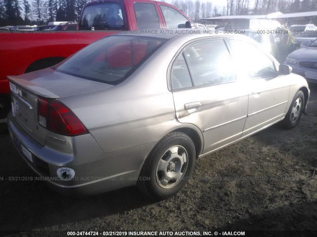 JHMES966X3S014365 - 2003 HONDA CIVIC HYBRID GOLD photo 4