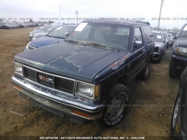 1GKCT18Z9J8540502 - 1988 GMC S15 JIMMY BLUE photo 2