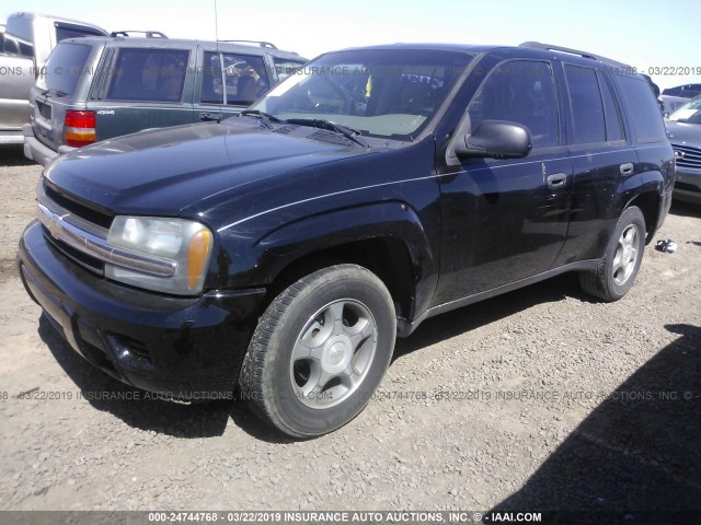 1GNDT13S782165885 - 2008 CHEVROLET TRAILBLAZER LS/LT BLACK photo 2