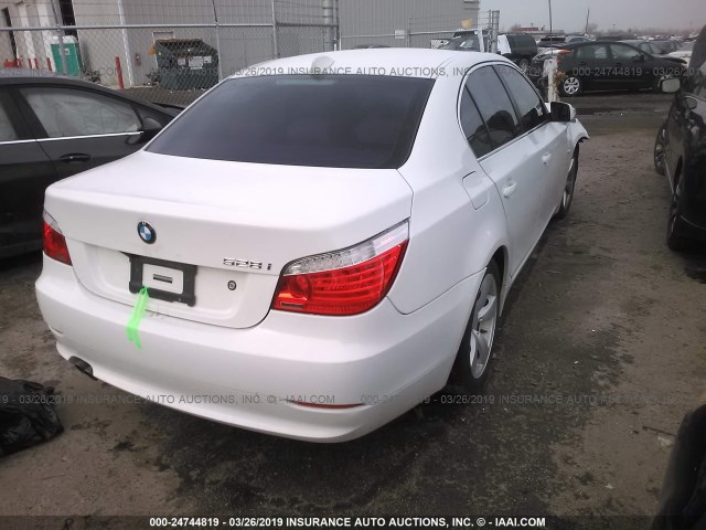 WBANU53528C115589 - 2008 BMW 528 I WHITE photo 4