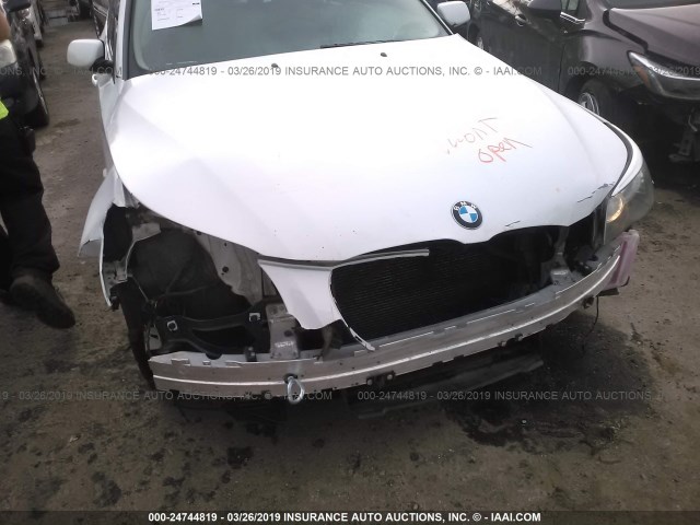 WBANU53528C115589 - 2008 BMW 528 I WHITE photo 6