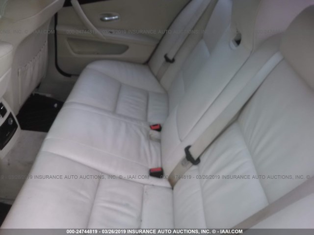 WBANU53528C115589 - 2008 BMW 528 I WHITE photo 8